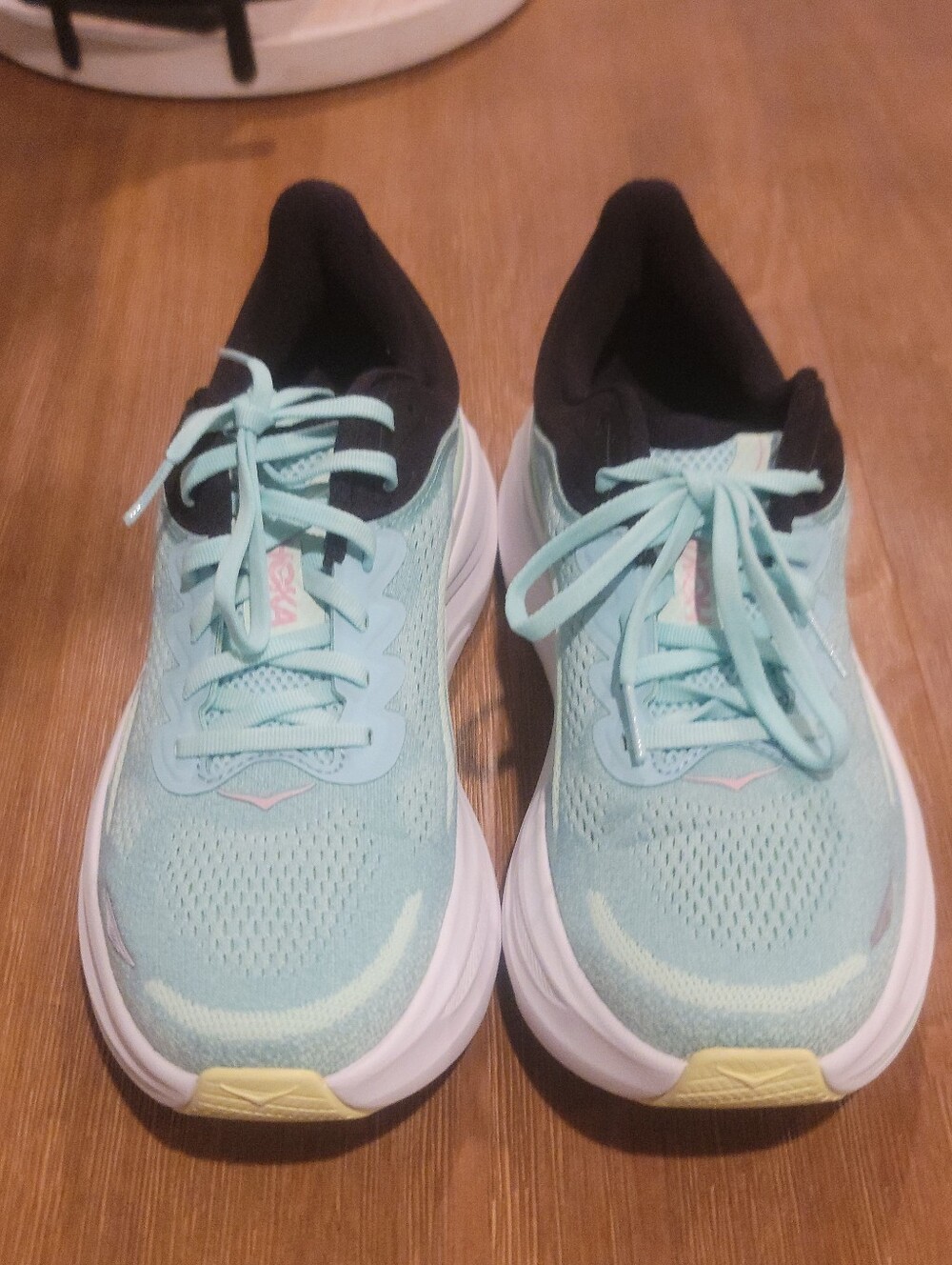 Hoka Women's Mint Blue and Black Running Shoes with Pink Logo 9.5B - Picture 4 of 10
